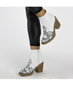 Botines Reptil Blanco Kira