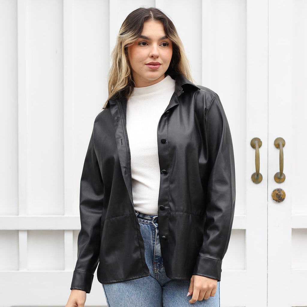 CAMISA CUERINA NEGRO AUDREY ARANNI
