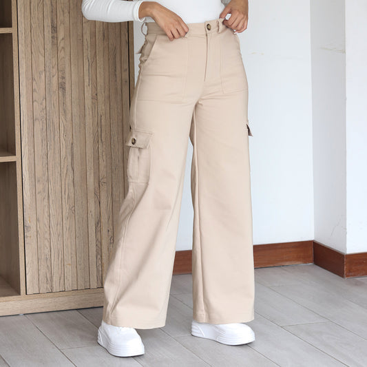 PANTALÓN CARGO BEIGE VICTORIA