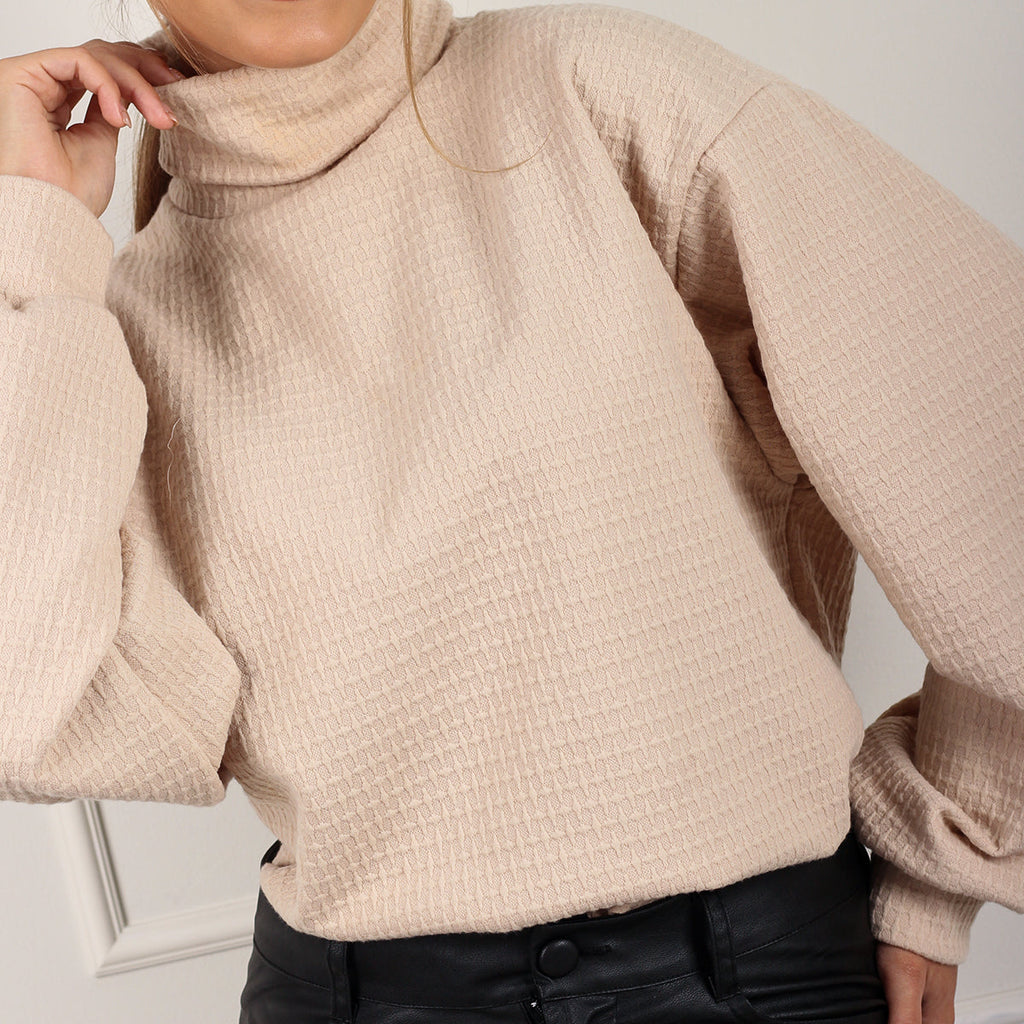 CHOMPA CUELLO TORTUGA BEIGE OLIVIA ARANNI
