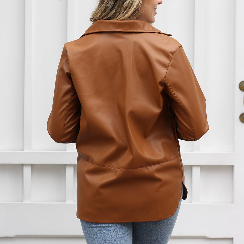 CAMISA CUERINA CAMEL AUDREY ARANNI