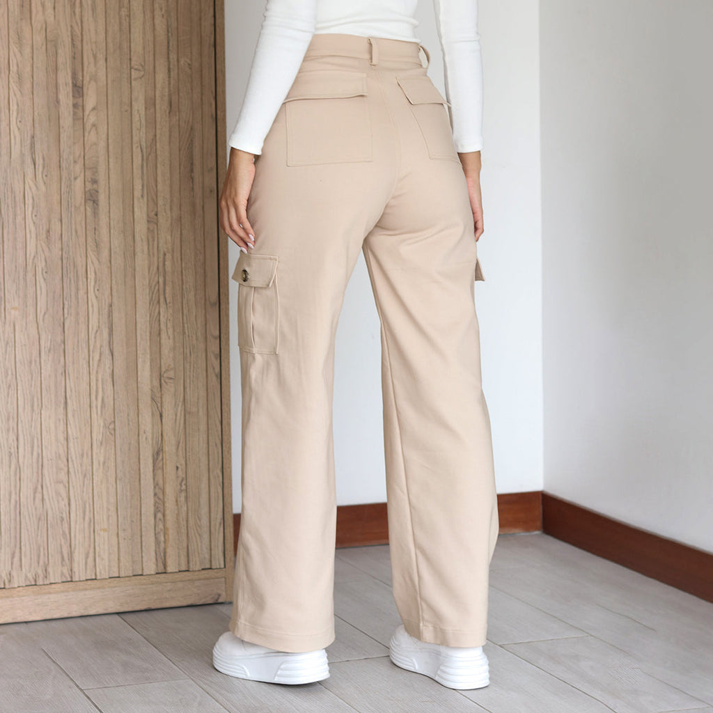 PANTALÓN CARGO BEIGE VICTORIA ARANNI