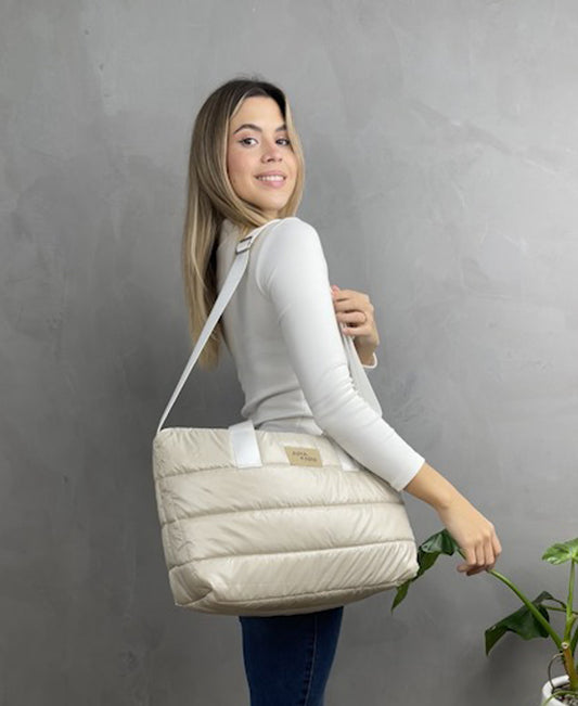 BOLSO PUFFER BEIGE ZOE