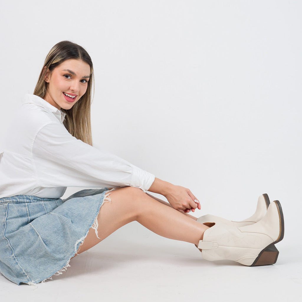 BOTINES HUESO TEXANA MIRANDA ARANNI