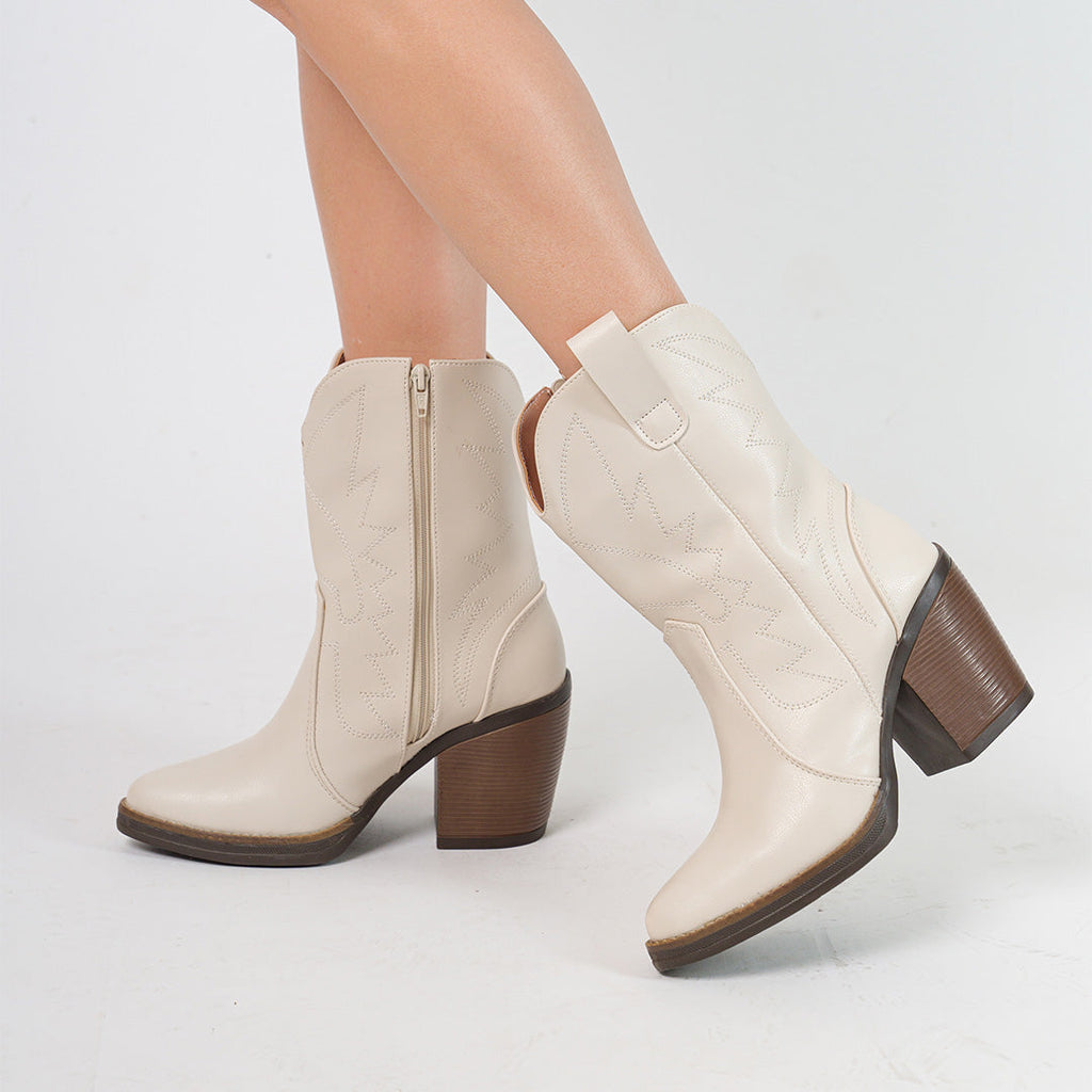 BOTINES HUESO TEXANA MIRANDA ARANNI